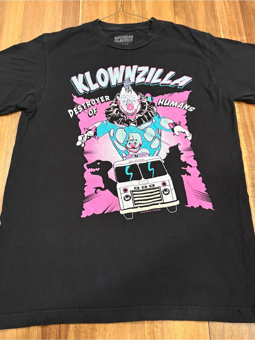 Official Killer Klowns From Outer Space Klownzilla Tee Black Medium
